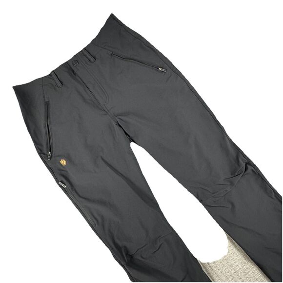 Fjallraven Womens 10 Length 32" Abisko Trail Stretch Hiking Black Pants - Picture 1 of 10